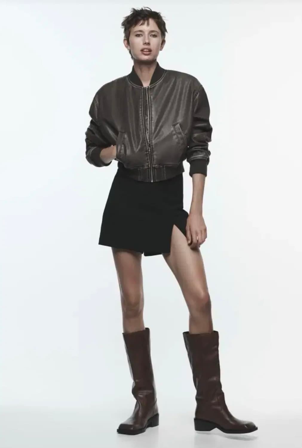 자라 페이크 레더자켓 봄버 상품이미지2