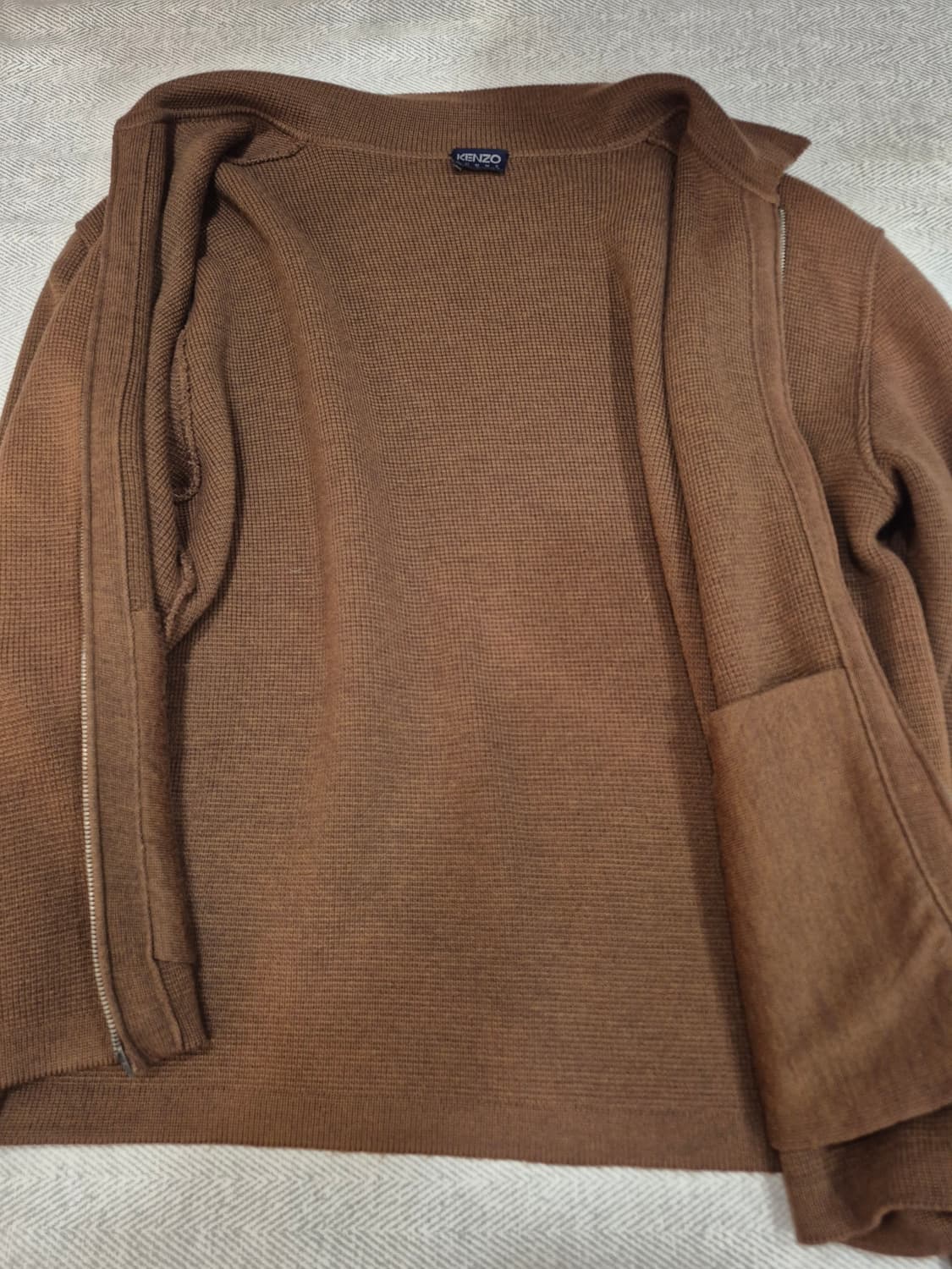 KENZO 겐조 브라운 니트 집업 자켓 남성 100사이즈 상품이미지4