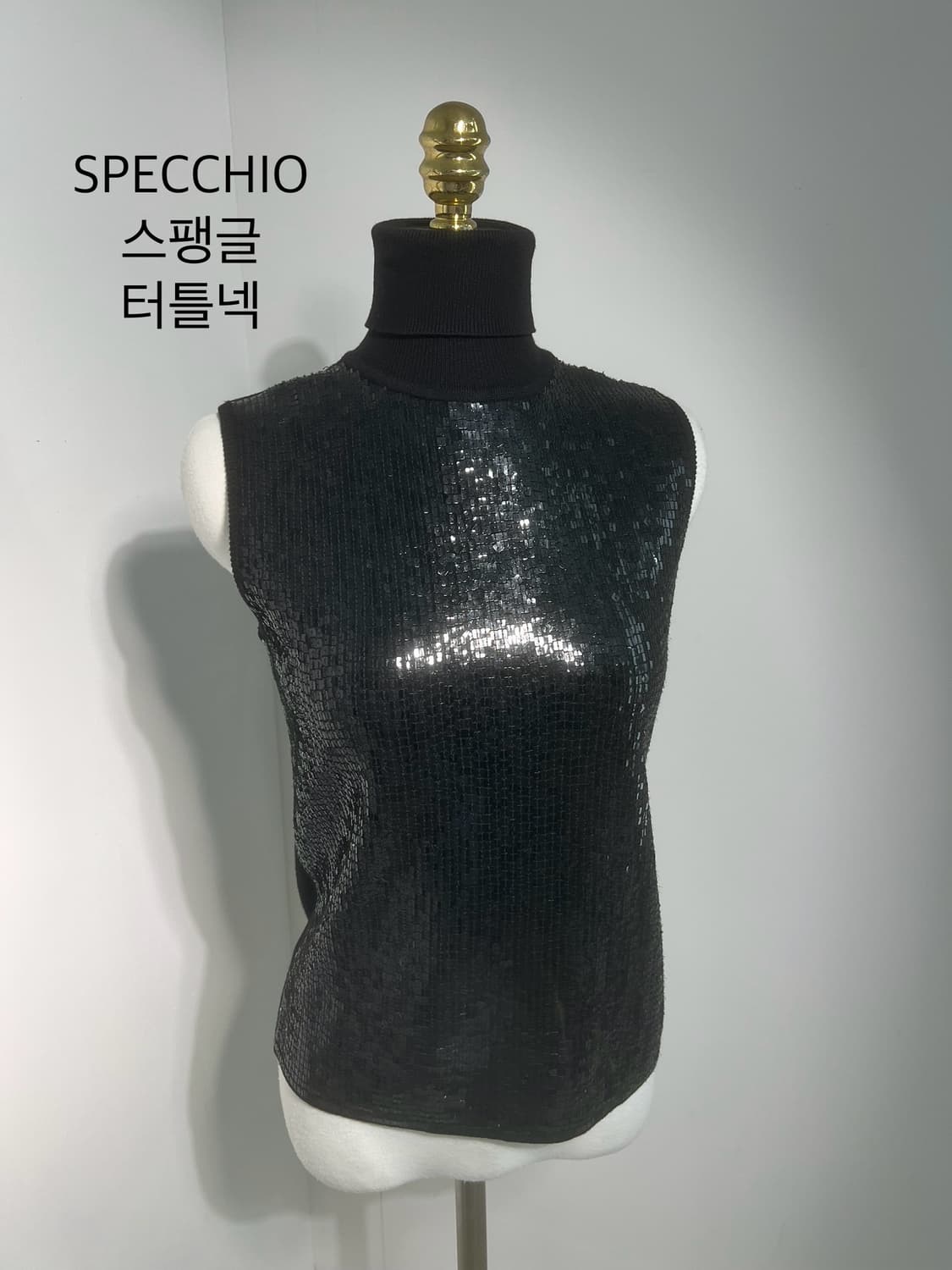 specchio 스피치오 스팽글 터틀넥 슬리브리스 상품이미지1