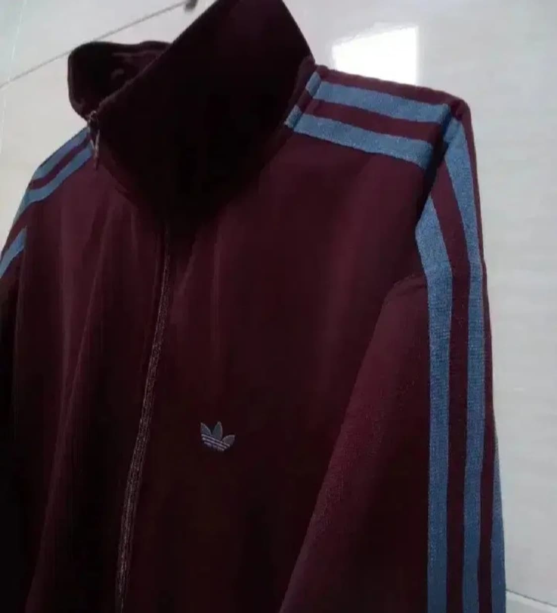 아디다스 BB트랙탑 마룬 와인 버건디 저지 져지집업 95/M 상품이미지2