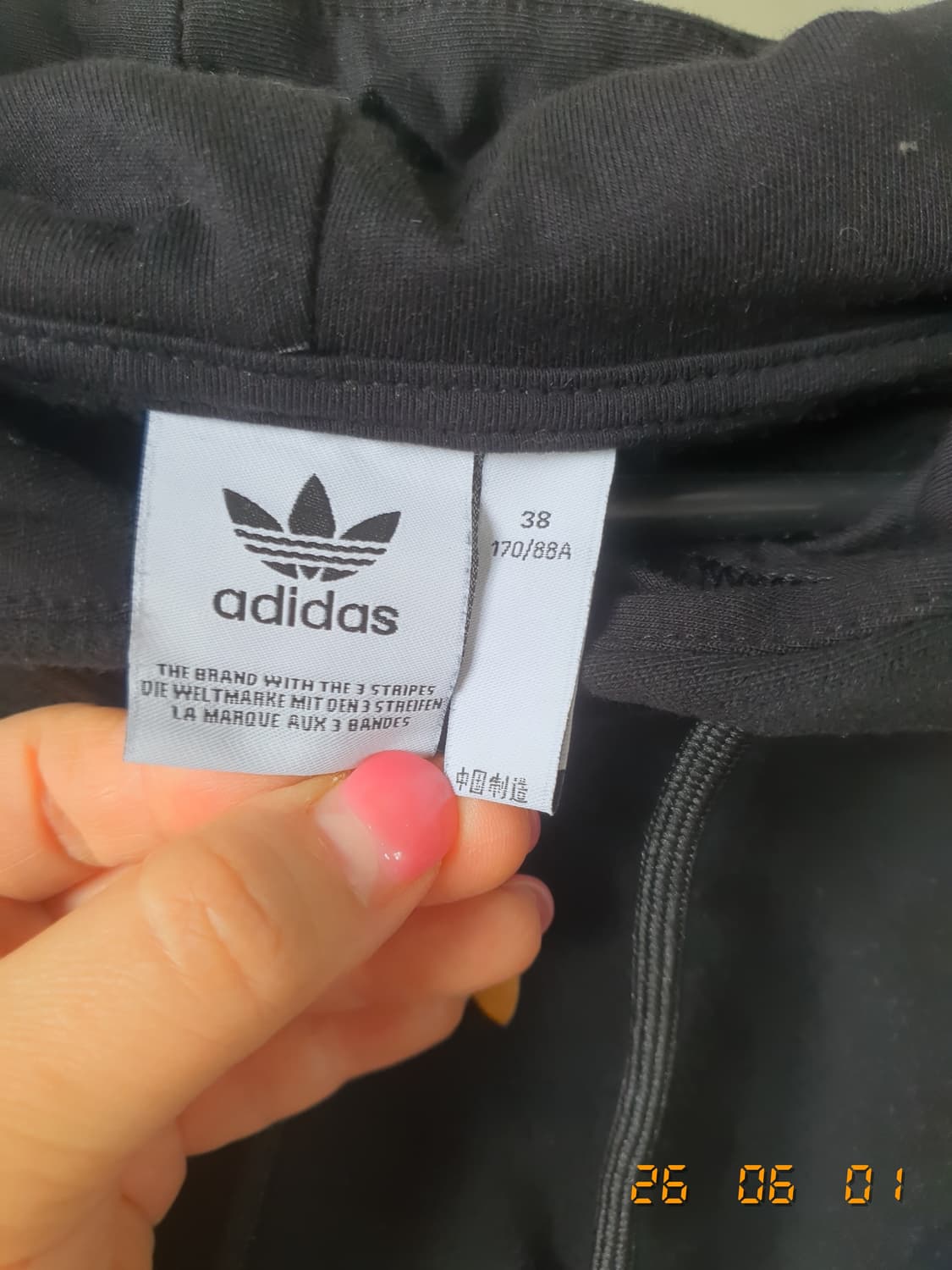 아디다스 골드 후드티 38 블랙 상품이미지5