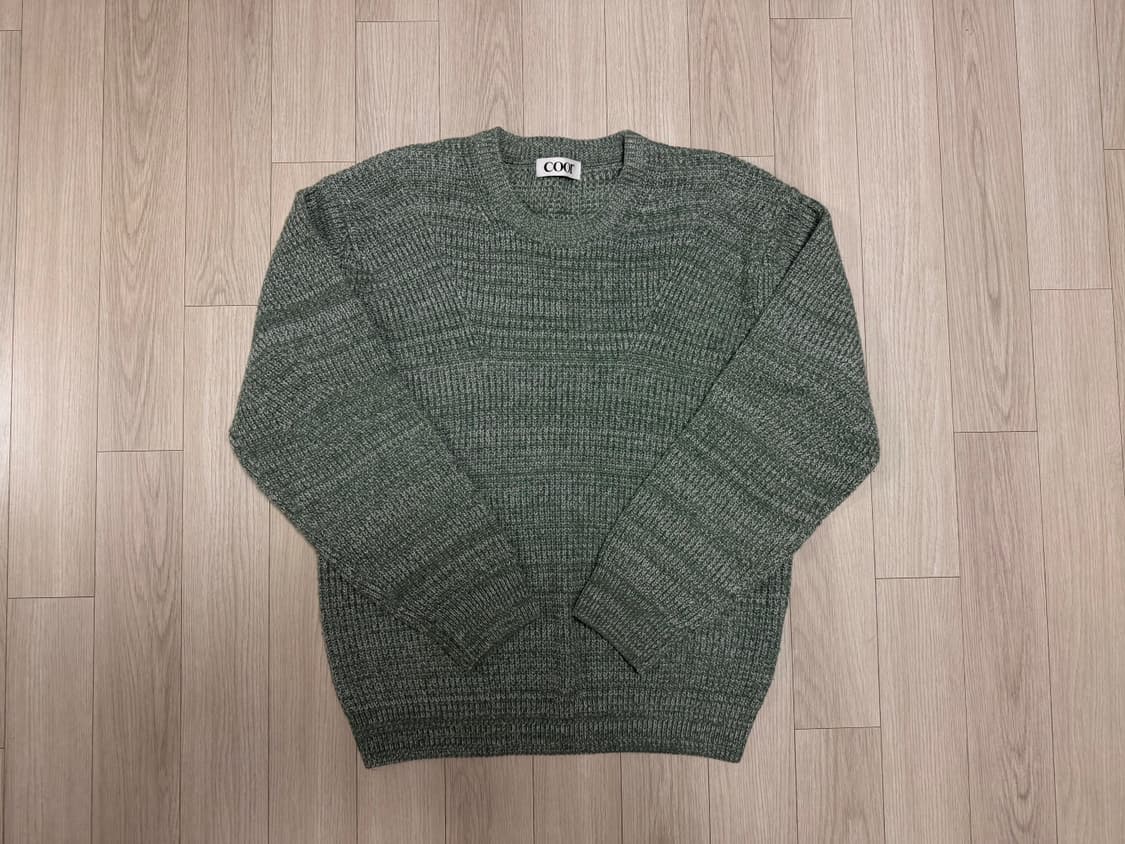 쿠어 멀티 칼라 트위트 크루넥 니트 그린 상품이미지2