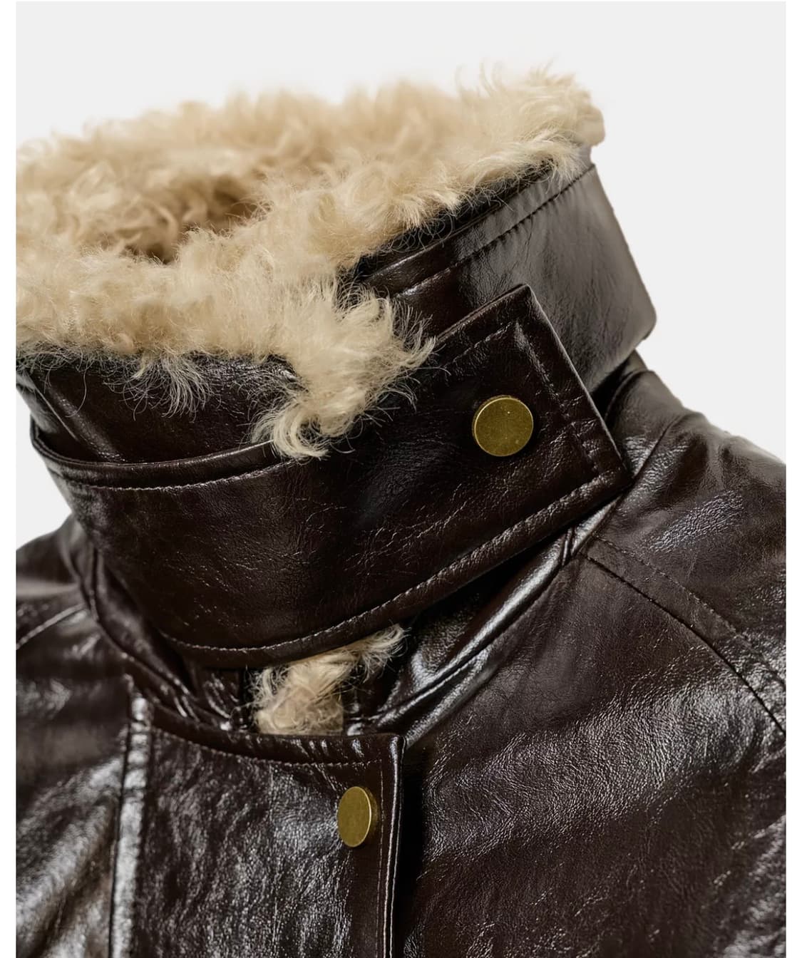 자라 페이크 퍼 칼라 재킷 브라운 XS 상품이미지5