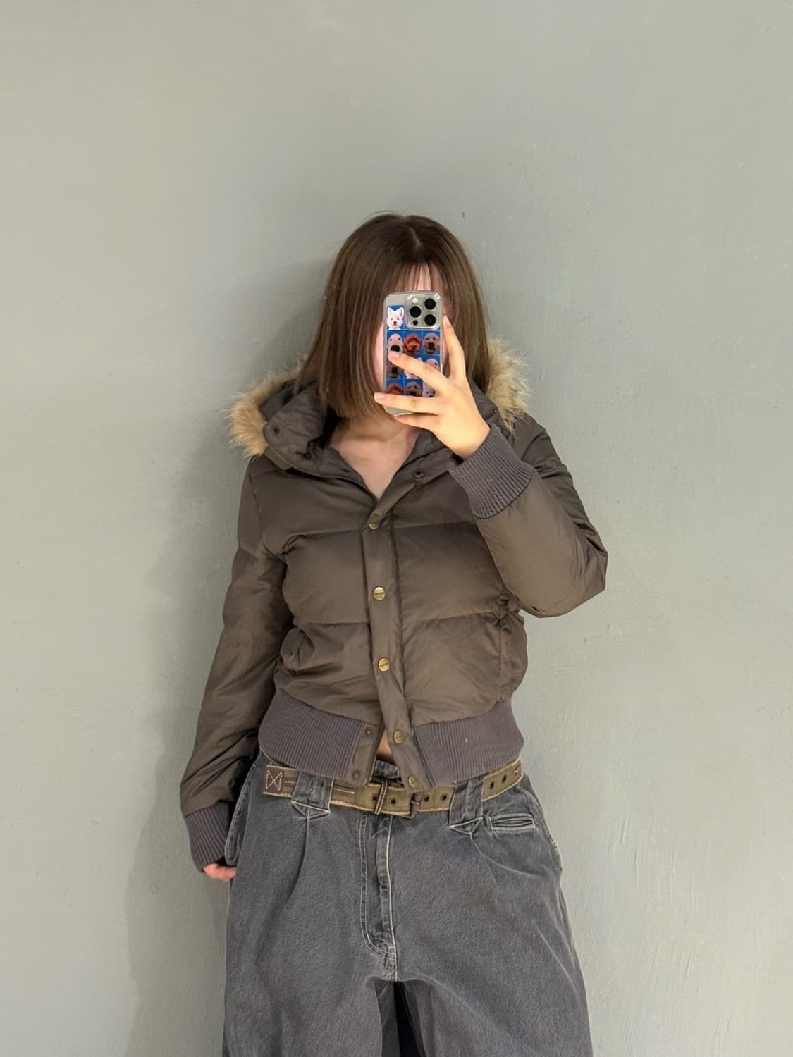 hood fur detail 2-way zipper padding 상품이미지1