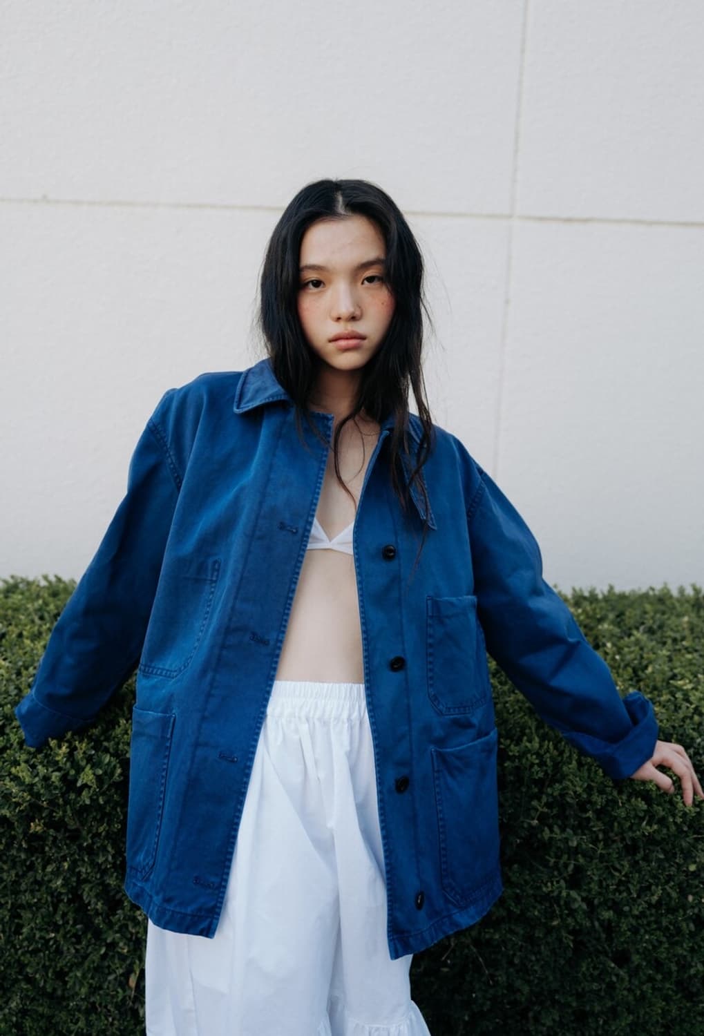 모노하 Cotton Dying Work Jacket (Blue) 상품이미지5