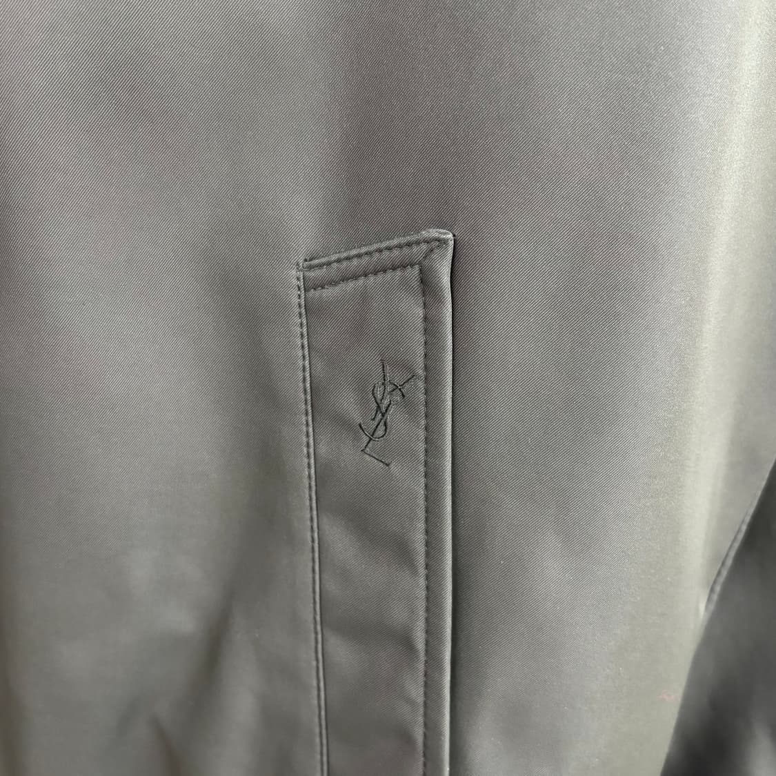 (L) 입생로랑 로고 자수 싱글 발마칸 코트 상품이미지5