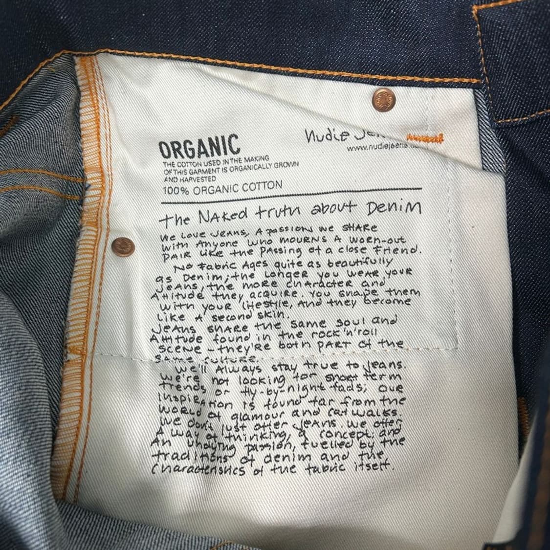[새상품] 누디진 쌩지 씬핀 드라이 에크루 엠보 데님팬츠 W30 L32 상품이미지8