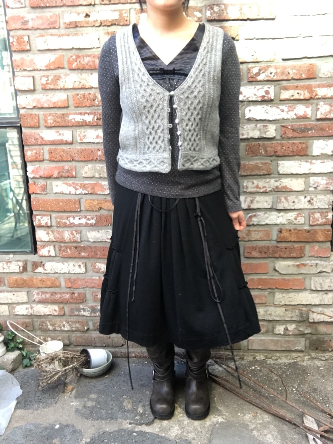 일본빈티지 니트조끼 코디세트 모리룩 상품이미지3