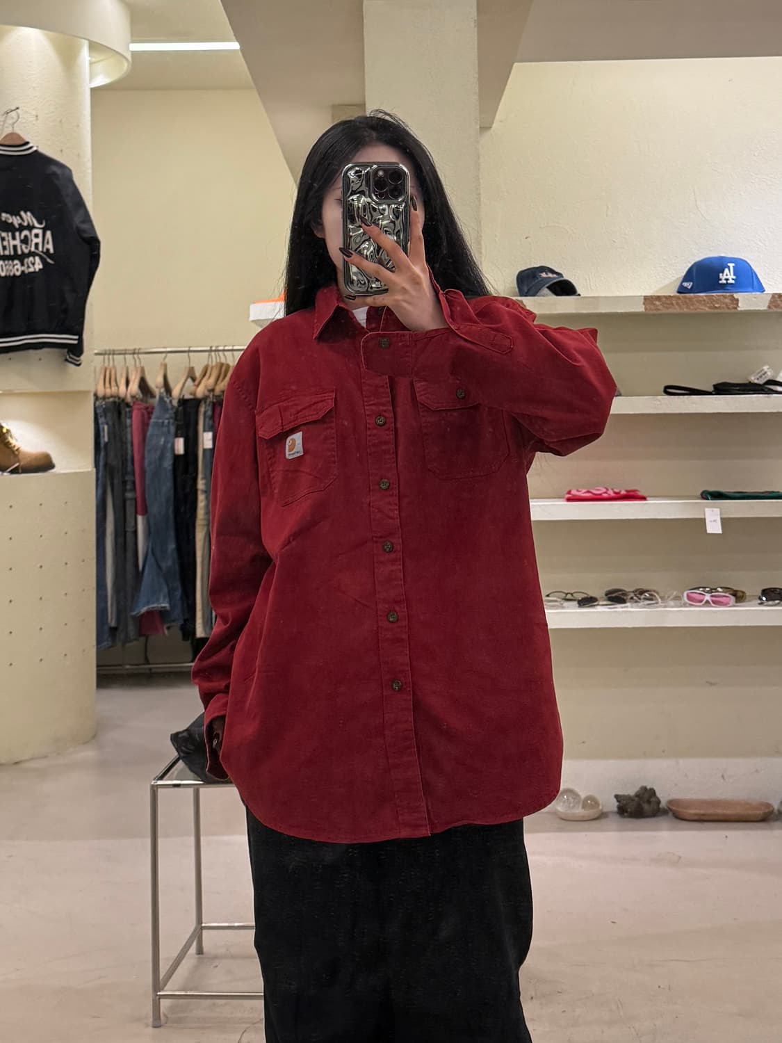 칼하트 투포켓 레드 워크셔츠 U1270 상품이미지1