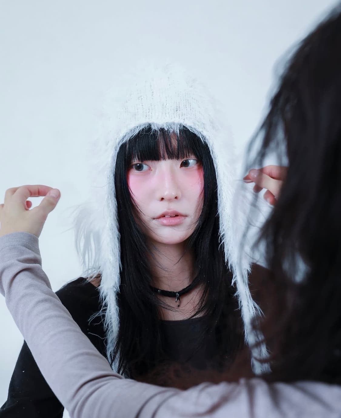 liveinmoss elf ears bonnet white 털모자 상품이미지3