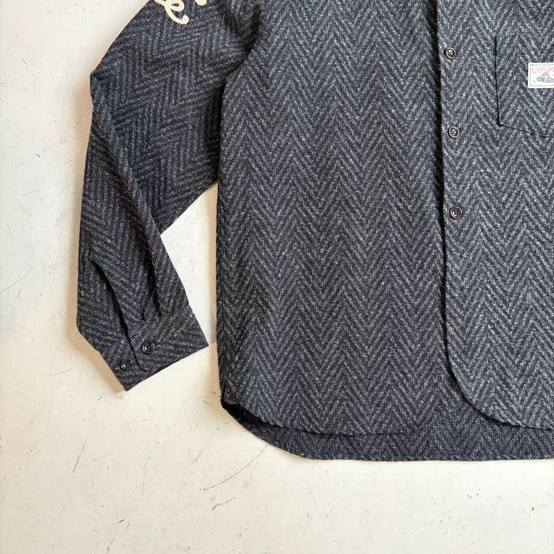 갱스터빌 빈티지 헤링본 셔츠 L 상품이미지3