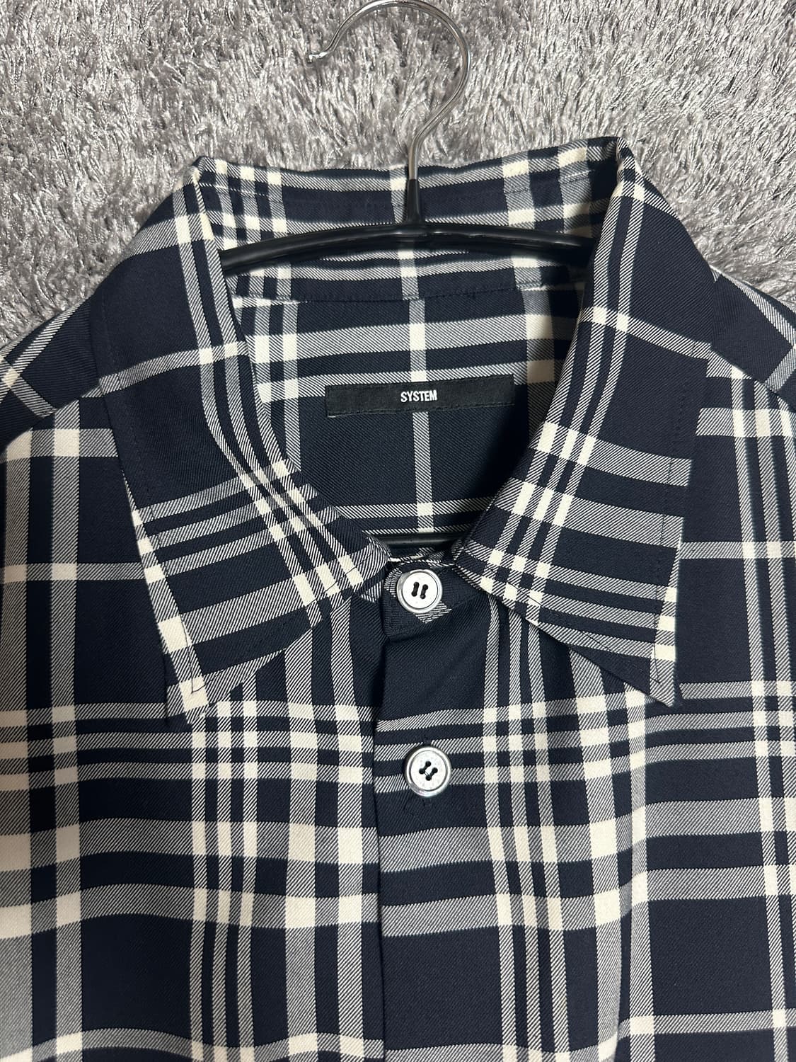 시스템옴므 블랙 체크 셔츠 95 (100) 사이즈 주지훈 셔츠 상품이미지2