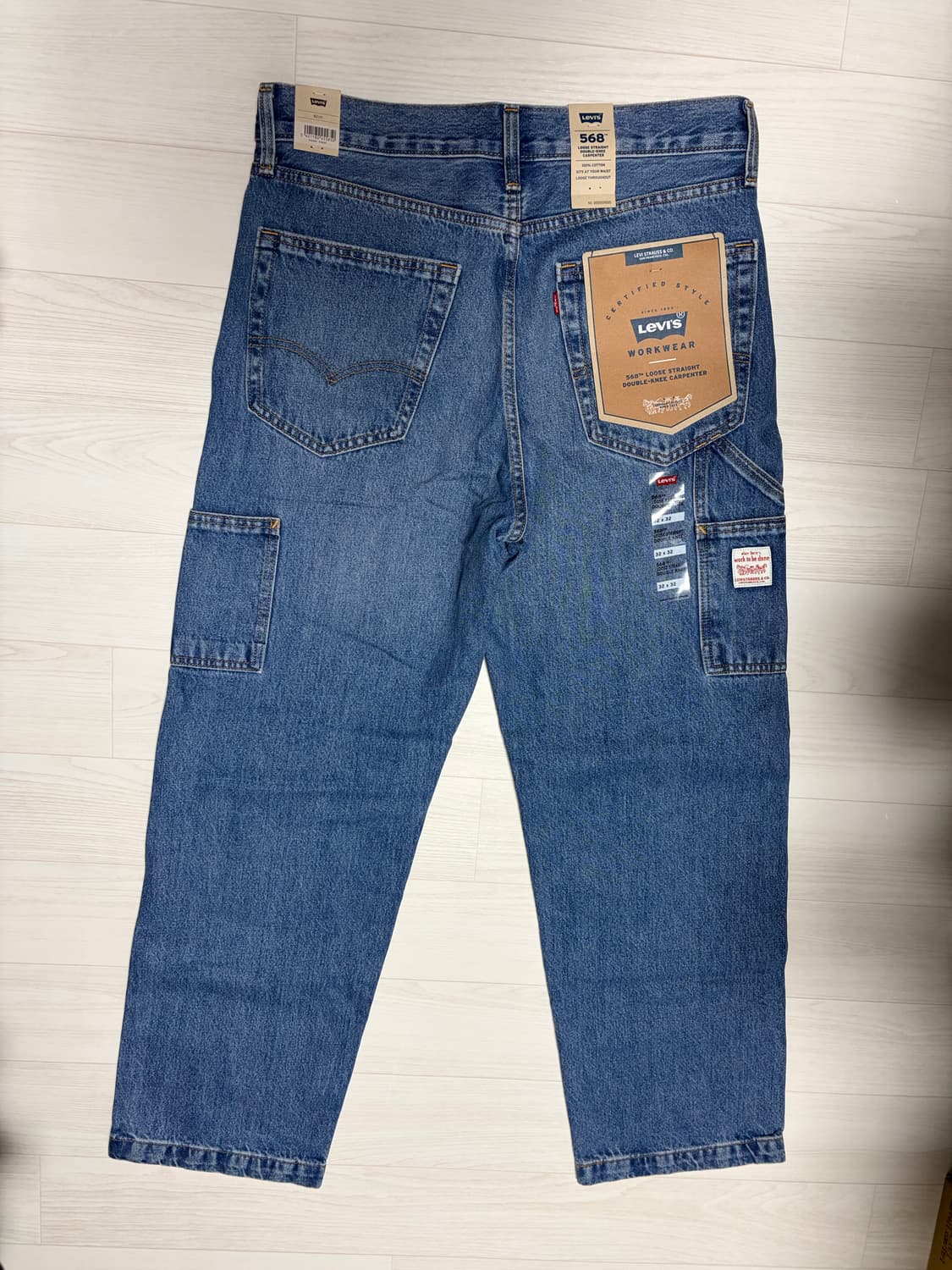 (새상품) 리바이스 568 더블니 카펜더 데님 32x32 상품이미지6