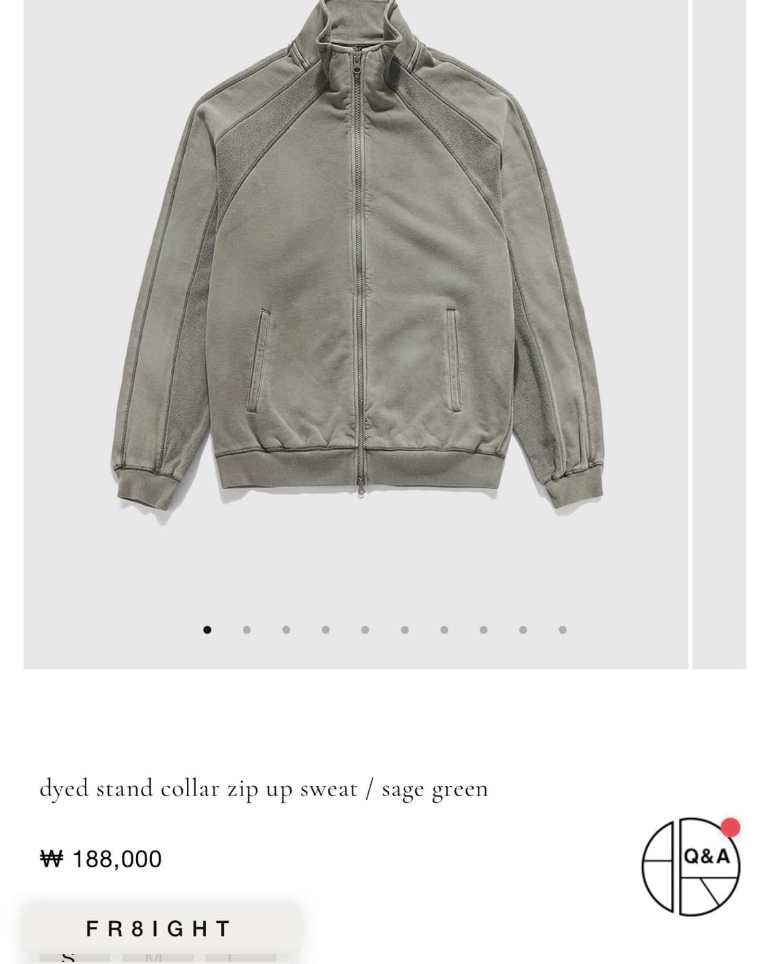 언어펙티드 다이드 스탠드 카라 집업 스웨트 상품이미지4