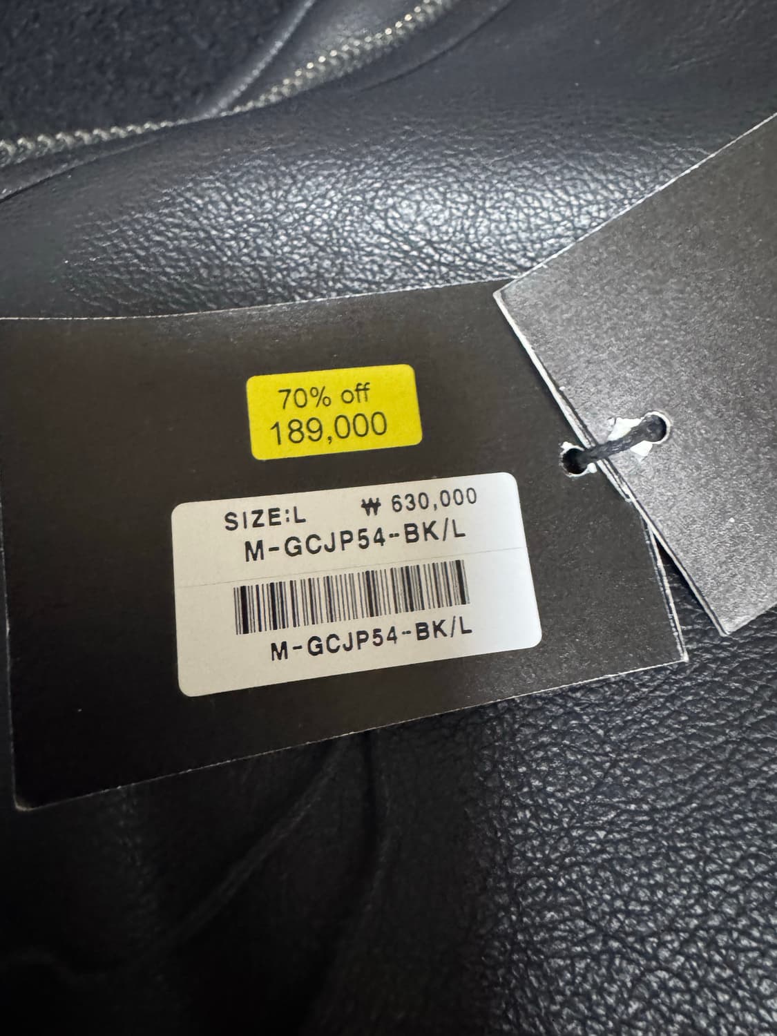 빠니깔레 블랙 피유 레더 하이넥 무스탕 자켓 L 상품이미지4