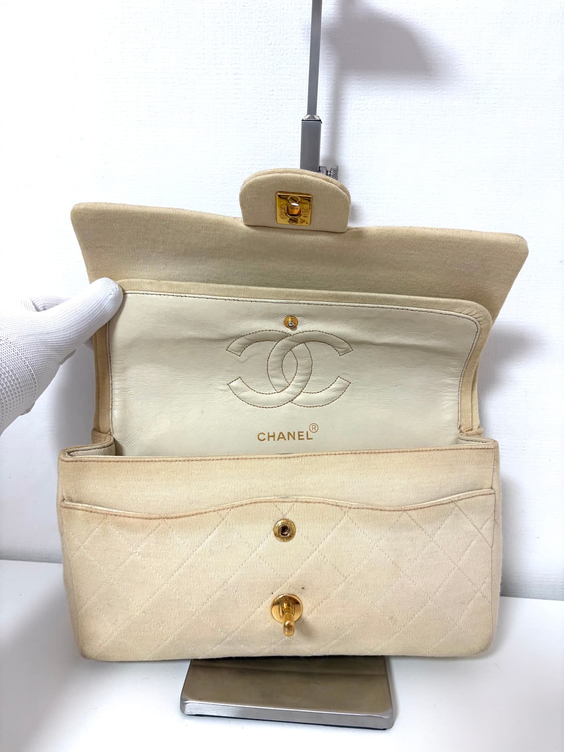 샤넬 패브릭 클래식 미듐 빈티지 상품이미지7