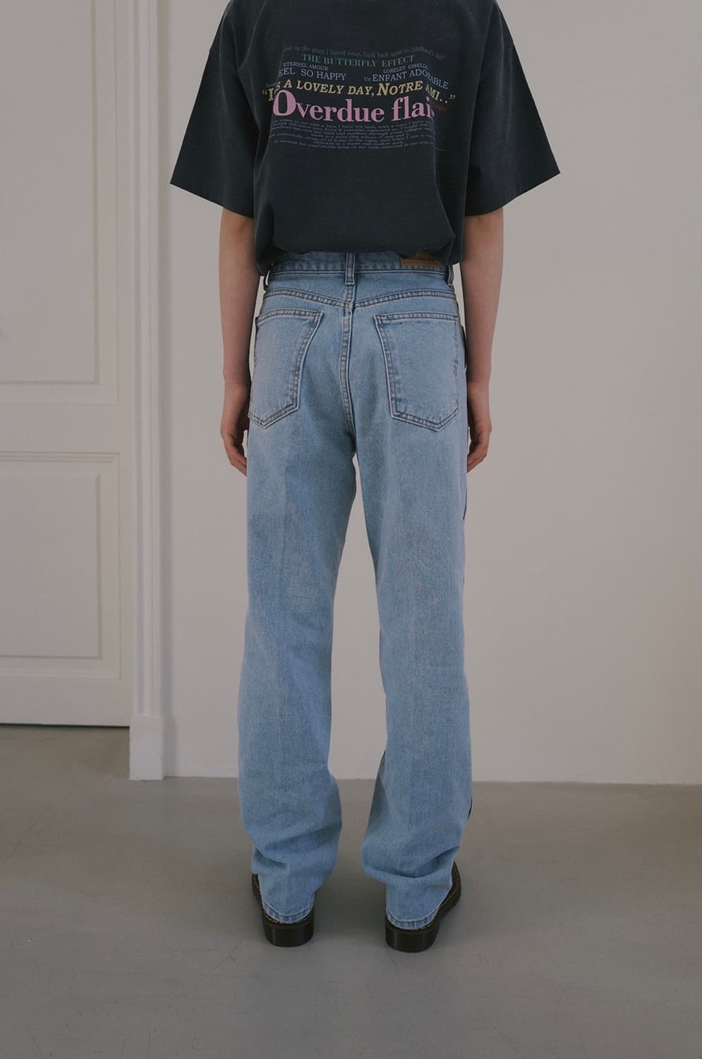 오버듀플레어 데님팬츠 크리스라인 스트레이트  라이트블루M 상품이미지2