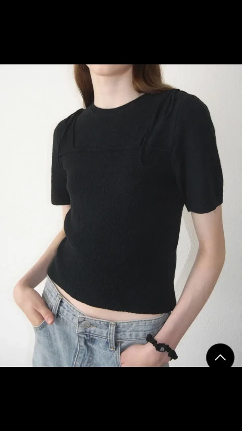 로우클래식 니트 RIBBED SHORT SLEEVE SWEATER 상품이미지1