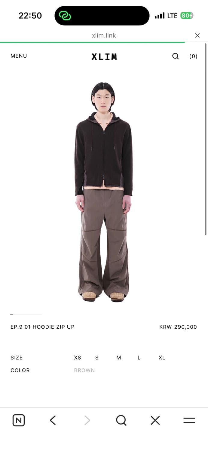 Xlim ep.9 01 Hoodie zip up Brown M사이즈 상품이미지3