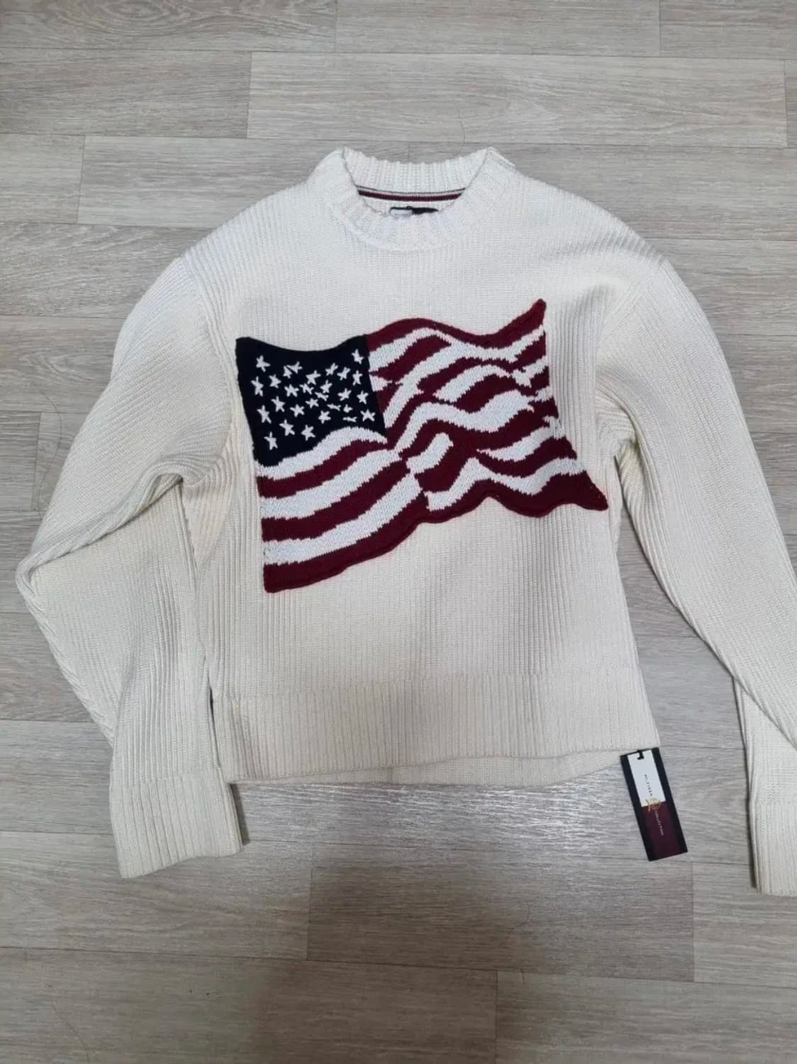 타미힐피거 성조기 니트 L 화이트 상품이미지1