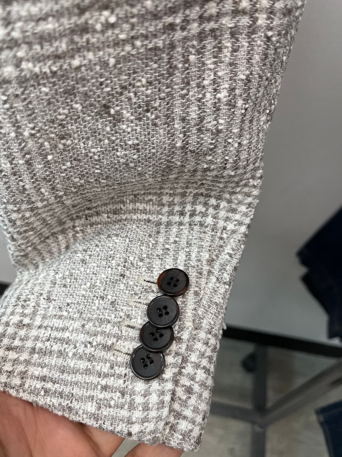 95) 수트서플라이 체크 린넨자켓  상품이미지5