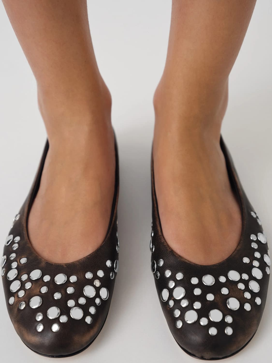 (40,41) 기마구아스 발레리나 스터드/ 페이드브라운 상품이미지1