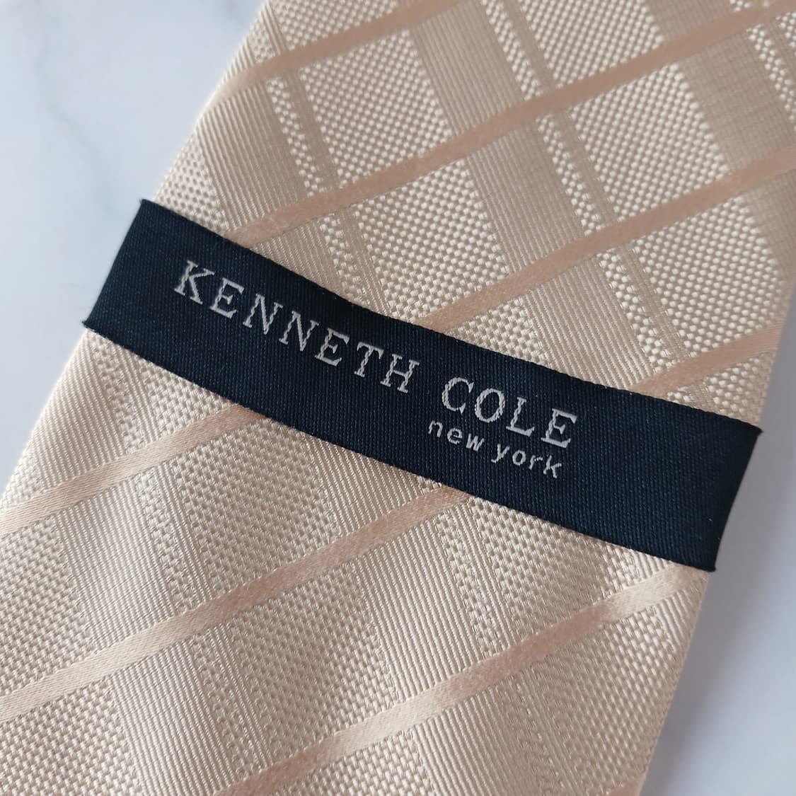 케네스 콜 실크 골드 패턴 넥타이 9.9cm 새상품 A19566 상품이미지9