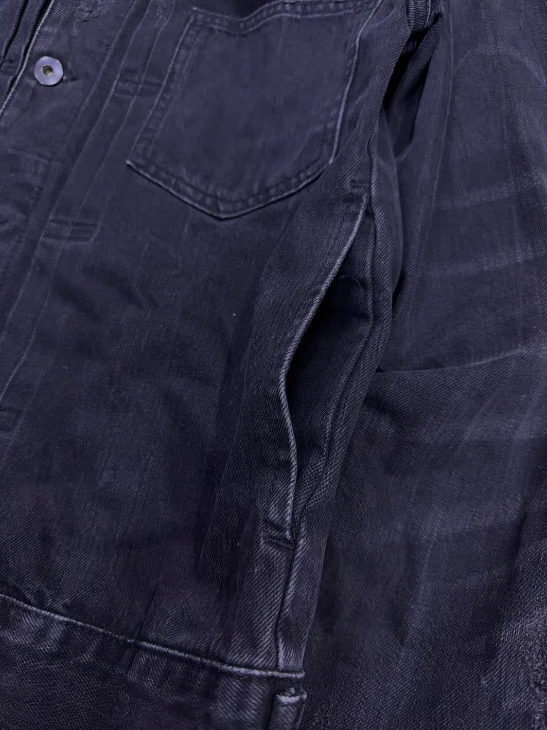 자라 빈티지 워싱 데미지 1세대 데님자켓 블랙 M 상품이미지5