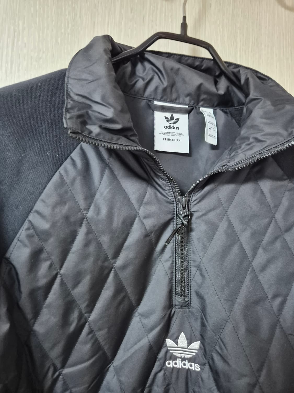 아디다스 퀼팅 하프집업   누빔 긴팔 라지 블랙 상품이미지4