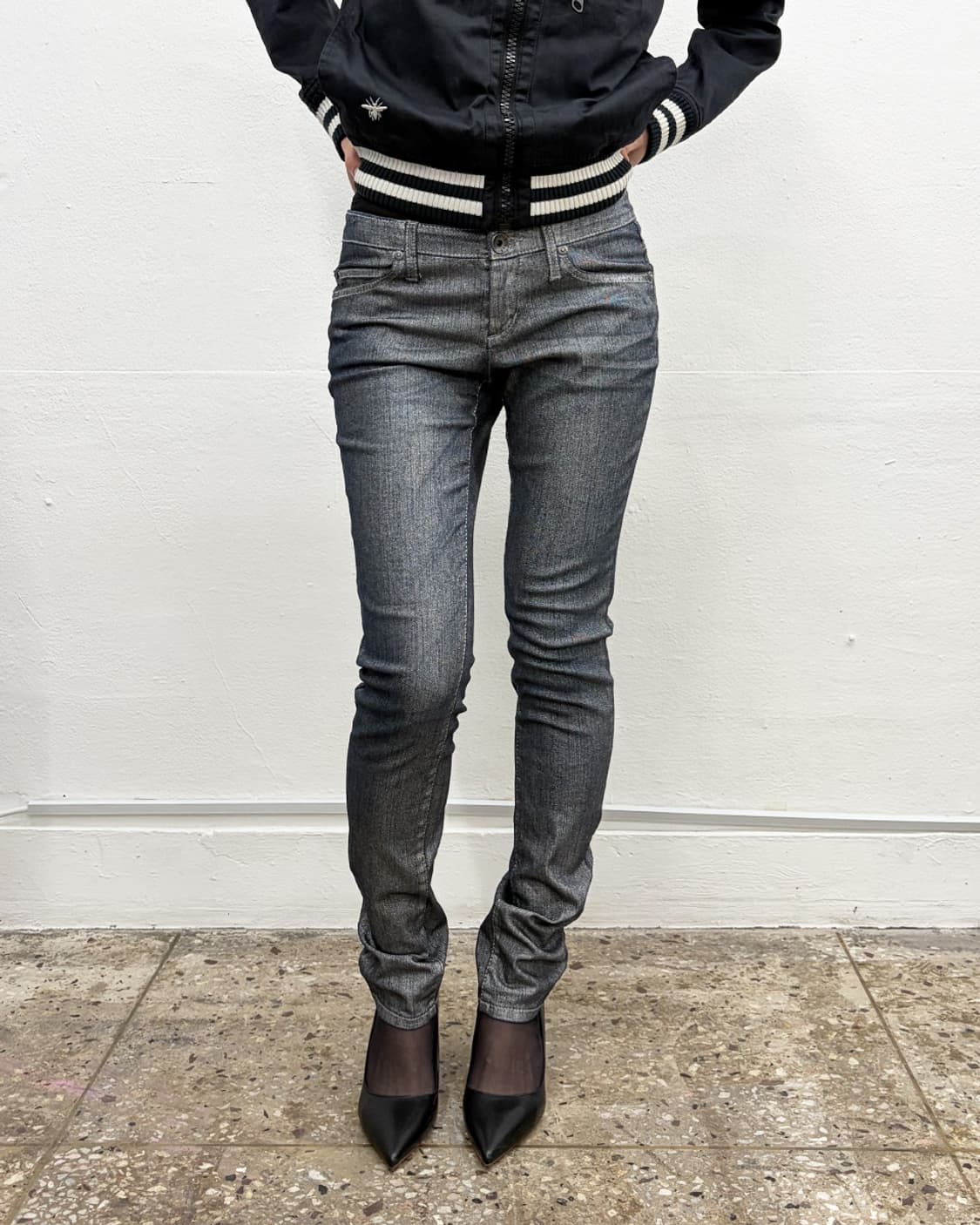 시슬리 메탈릭 코팅 스키니 진 상품이미지1