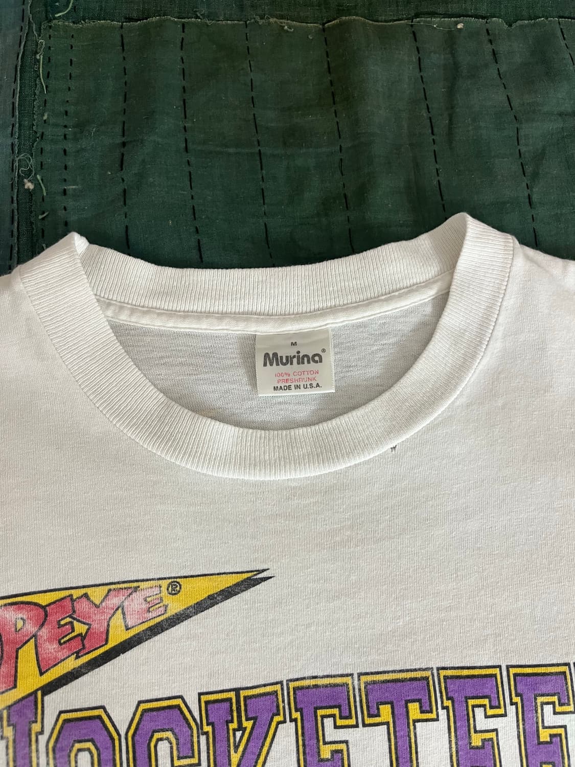 90s USA Murina 빈티지 뽀빠이 하키 싱글스티치 티셔츠 상품이미지9