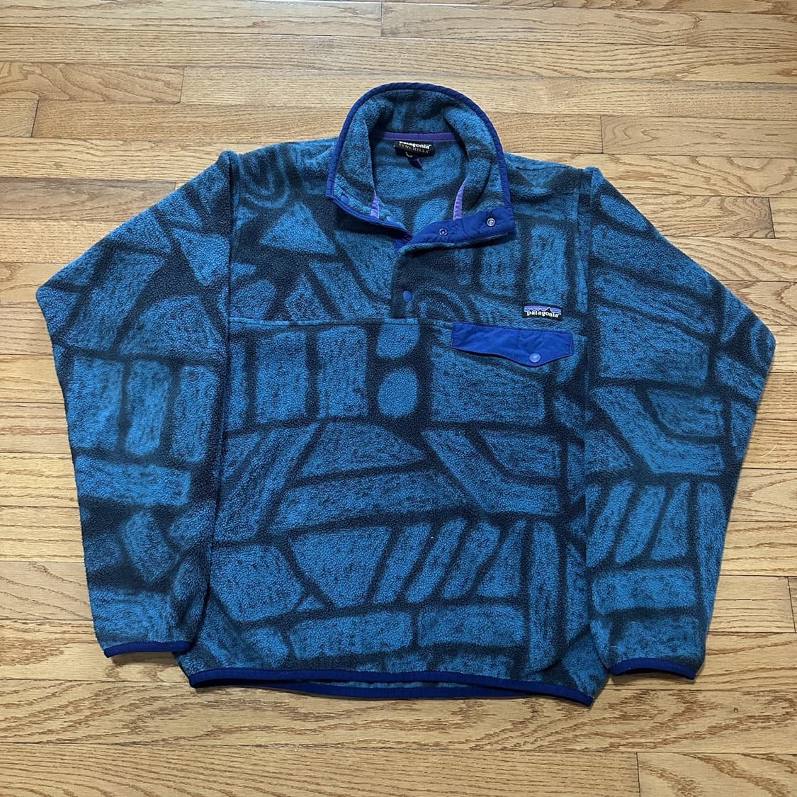 10s 파타고니아 신칠라 스냅-T 블루 패턴/퍼플 멕시코 상품이미지1