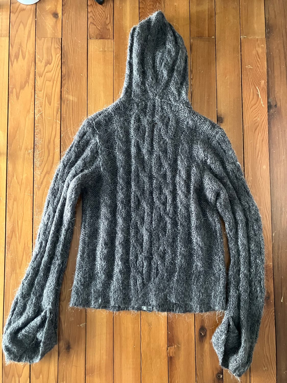 그레이 롱 니트 집업 상품이미지10