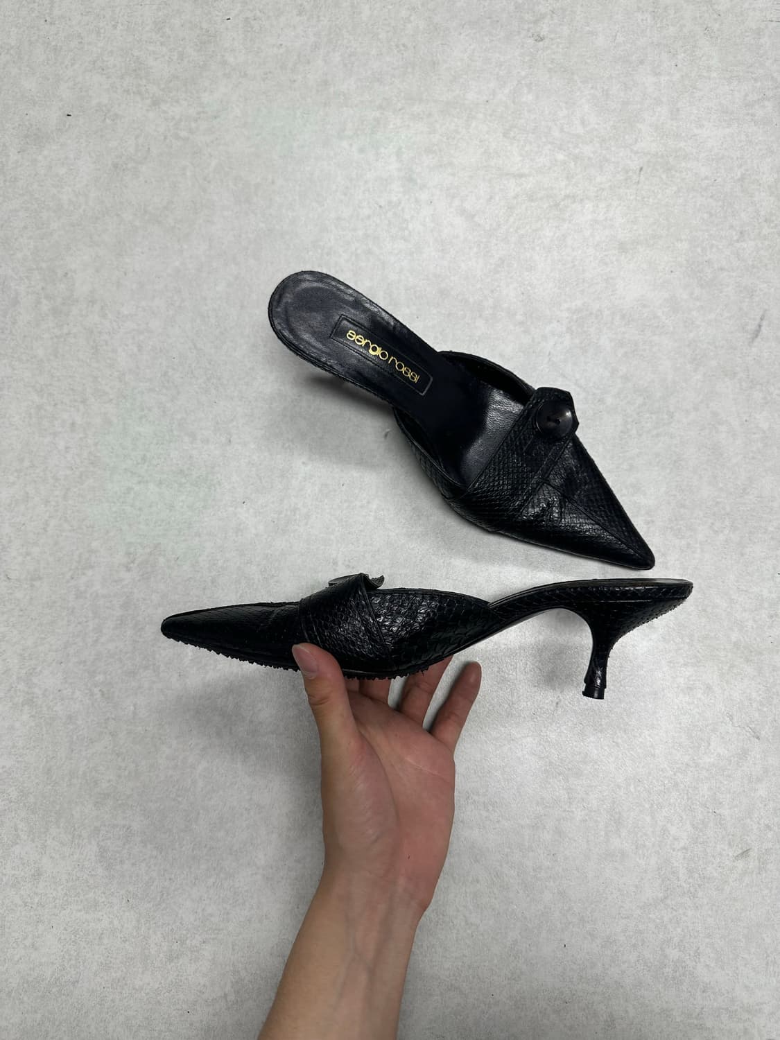 세르지오 로시 파이톤 버튼 힐 상품이미지8