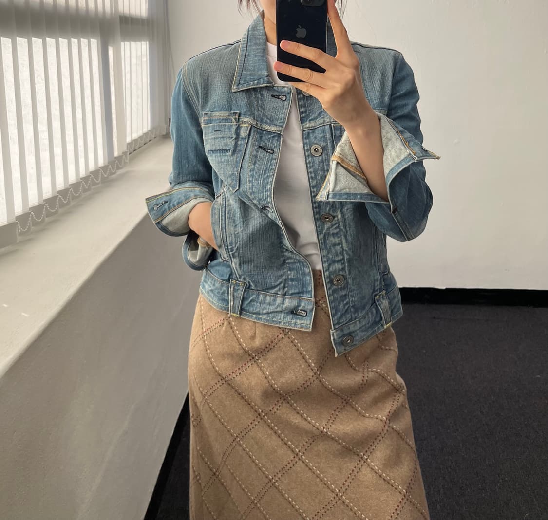Y2K denim jacket made in USA 상품이미지2