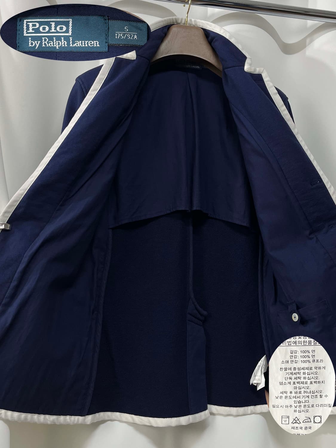 폴로 랄프로렌 로얄네이비 파이핑 엠브로이더리 금장 스포츠 코트 자켓 상품이미지3