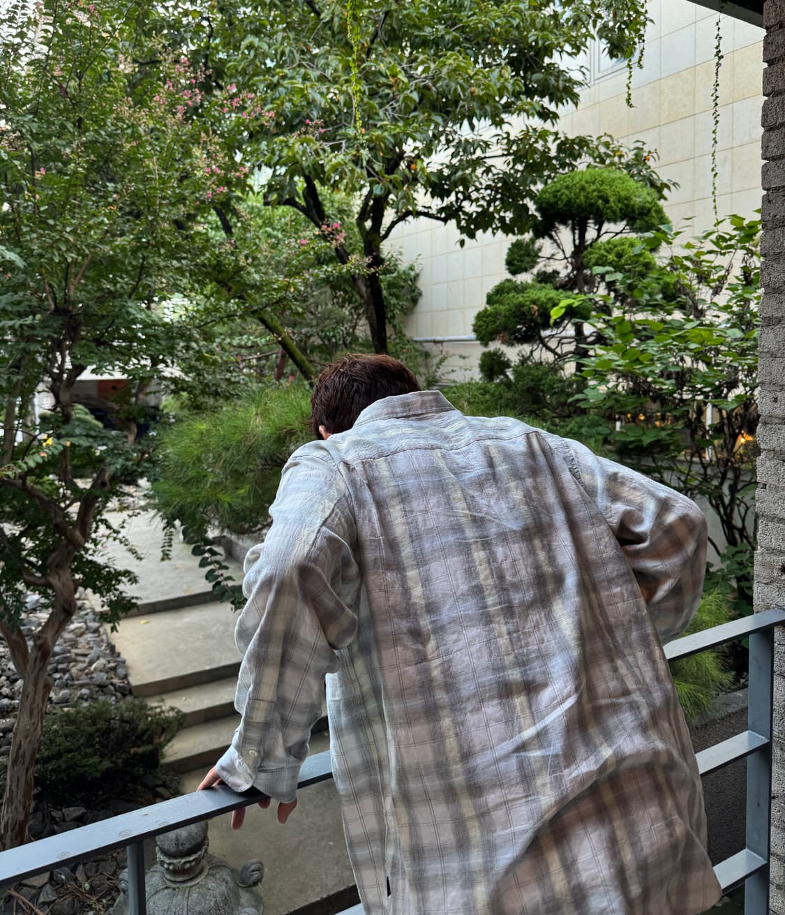 스투시 비치 플레이드 셔츠 오프 화이트 (L) 상품이미지1