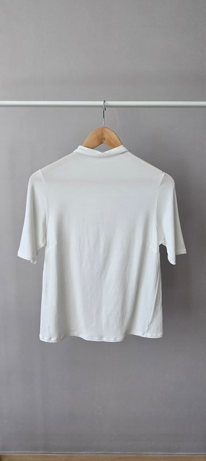 일본 vintage  텐셀 화이트 하프넥 티셔츠 상품이미지2