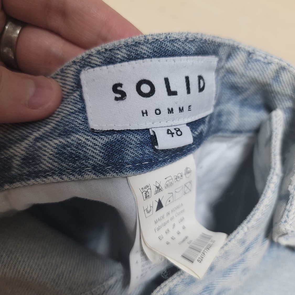 24S/S 솔리드옴므 벌룬 데님 카고팬츠 연청 48 상품이미지9