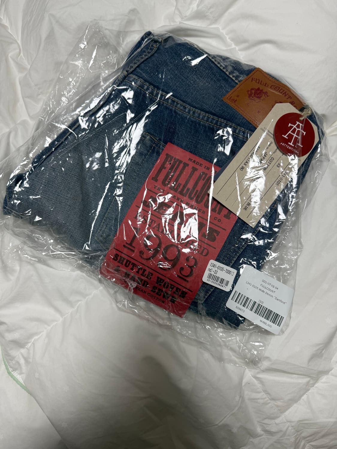 풀카운트 0105 다트포드 33사이즈 새상품 상품이미지1