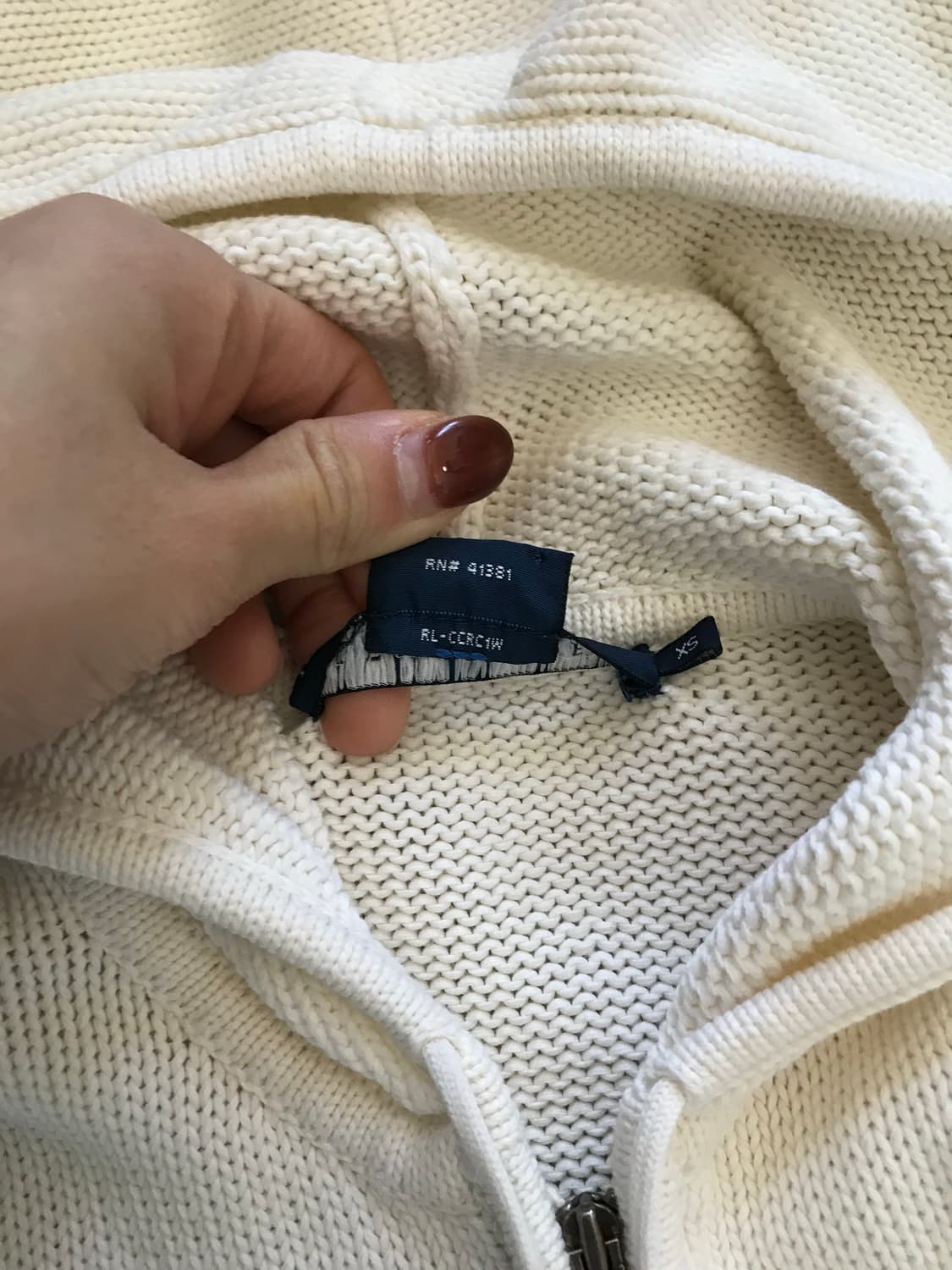 대장급 폴로 랄프로렌 포니 로고 화이트 니트 후드집업 상품이미지8