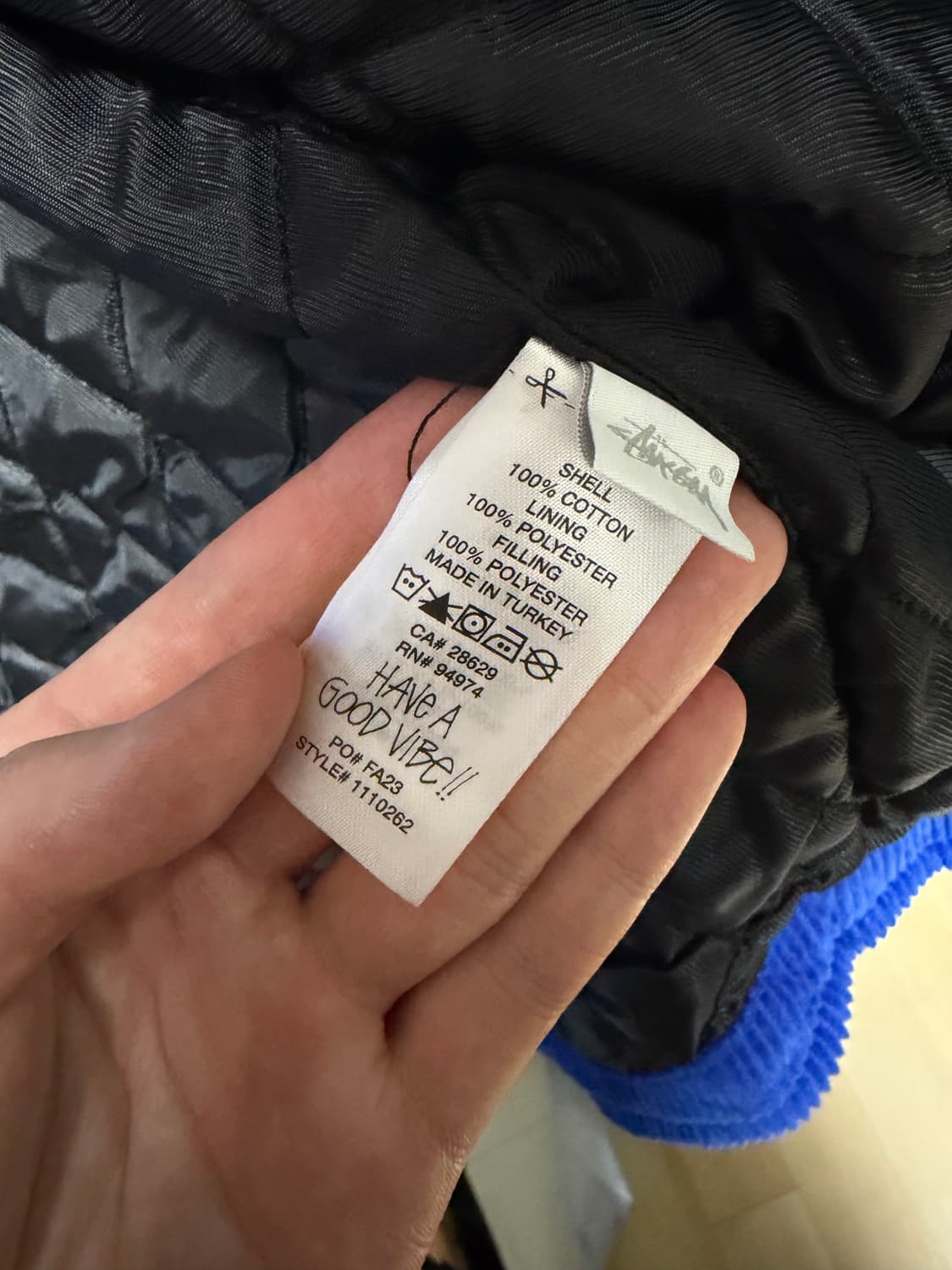 스투시 코드 퀼티드 오버셔츠 로얄 블루 M 사이즈 상품이미지4