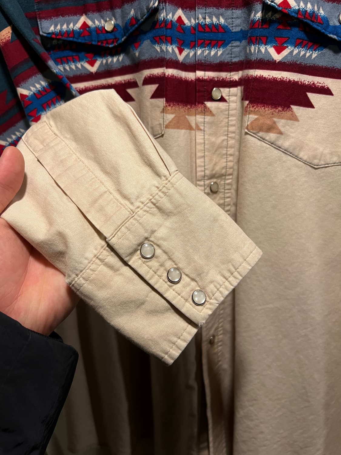 [2XL]90's 랭글러 USA 나바호 패턴 버튼다운 웨스턴 셔츠 상품이미지5