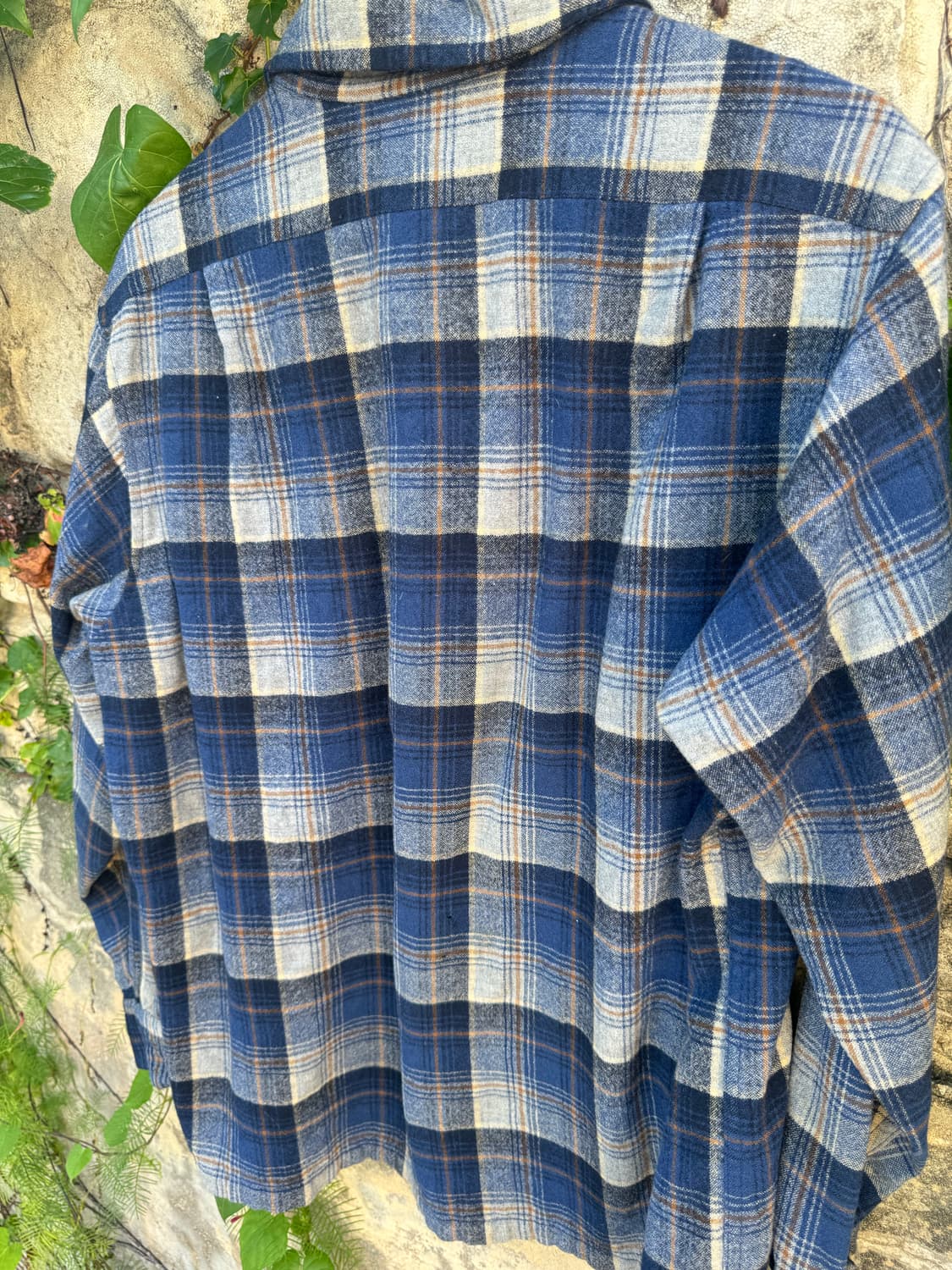 80s pendleton 펜들턴 울 체크 더블 포켓 플란넬 셔츠 XL 상품이미지4