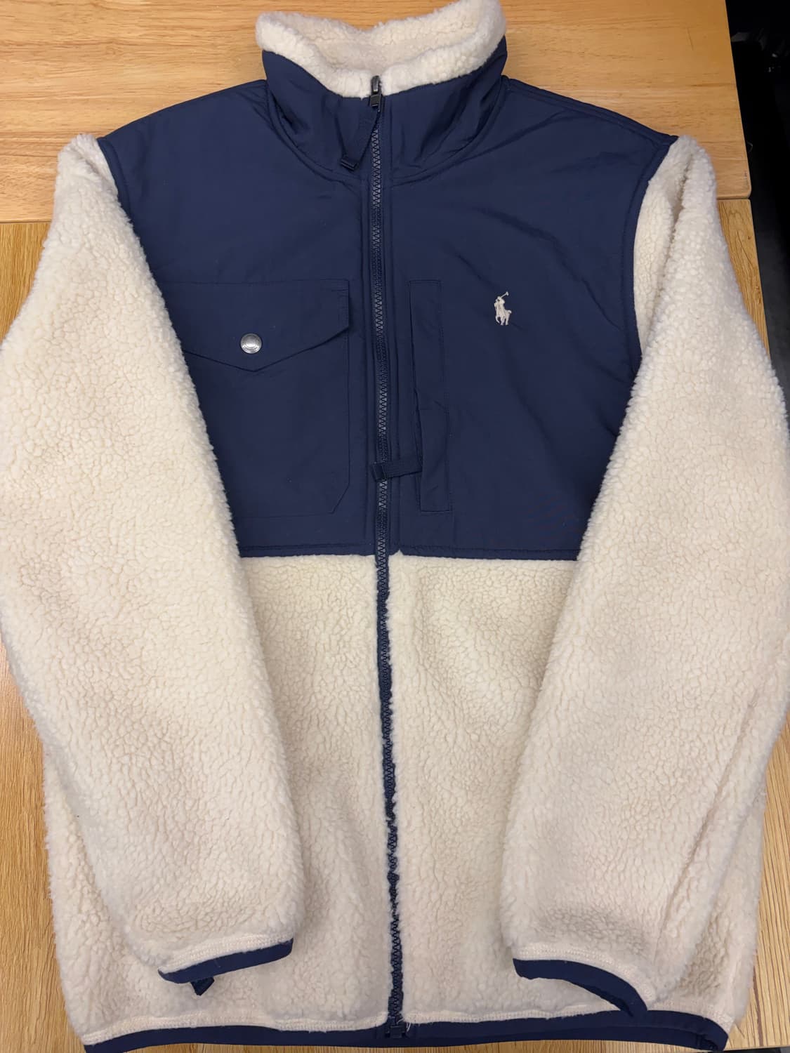 폴로 랄프로렌 네이비 양털 플리스 후리스 집업 자켓   xs   상품이미지1