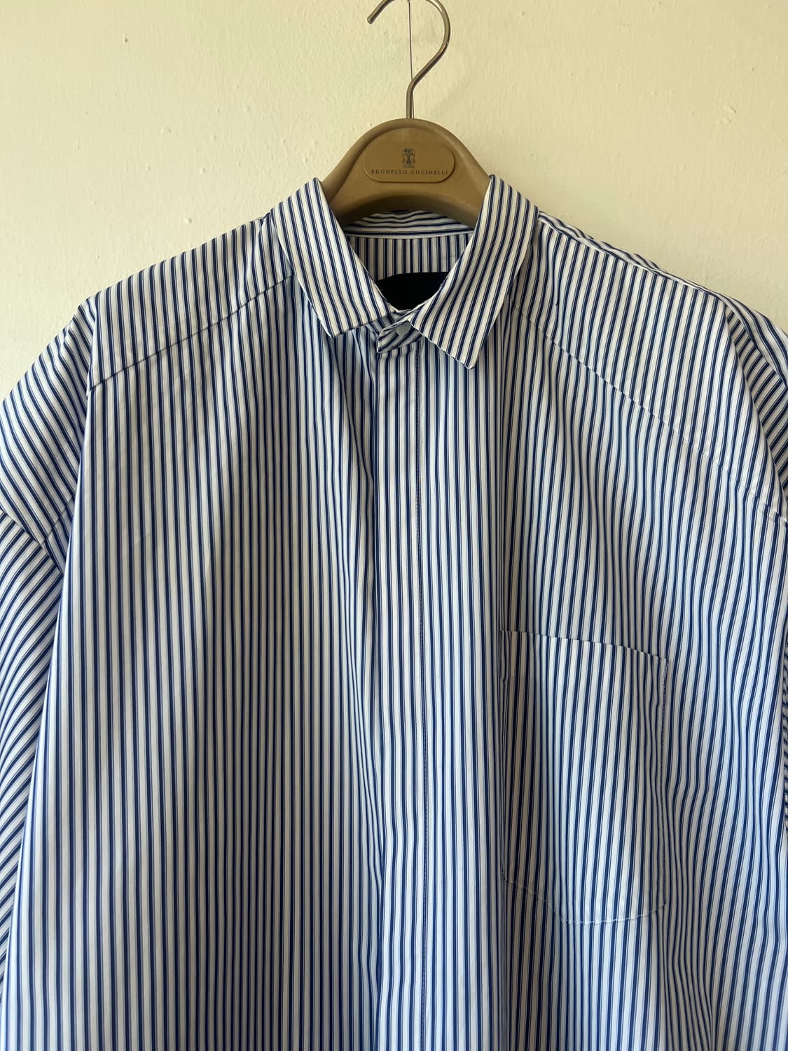 준지 JUUN.J 남성 네이비 스트라이프셔츠 코튼반팔셔츠 상품이미지1