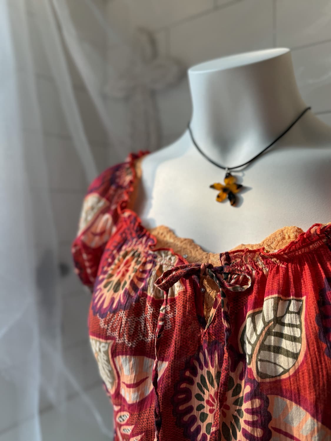 Hawaiian Puff Blouse 0373 상품이미지3