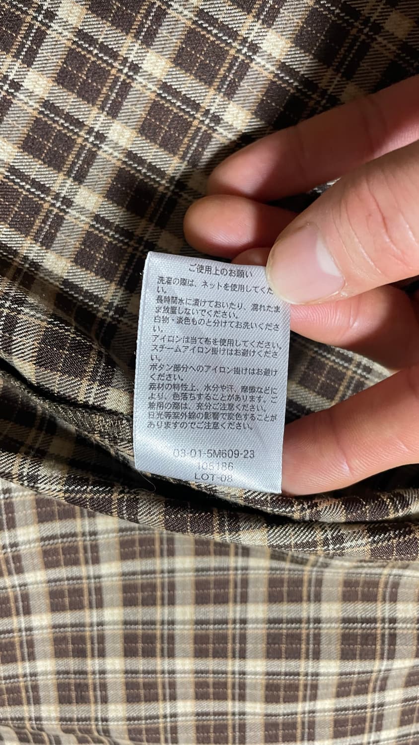 JPN 일본 빈티지 y2k 아메카지 시티보이 브라운 잔체크 셔츠 M 상품이미지10