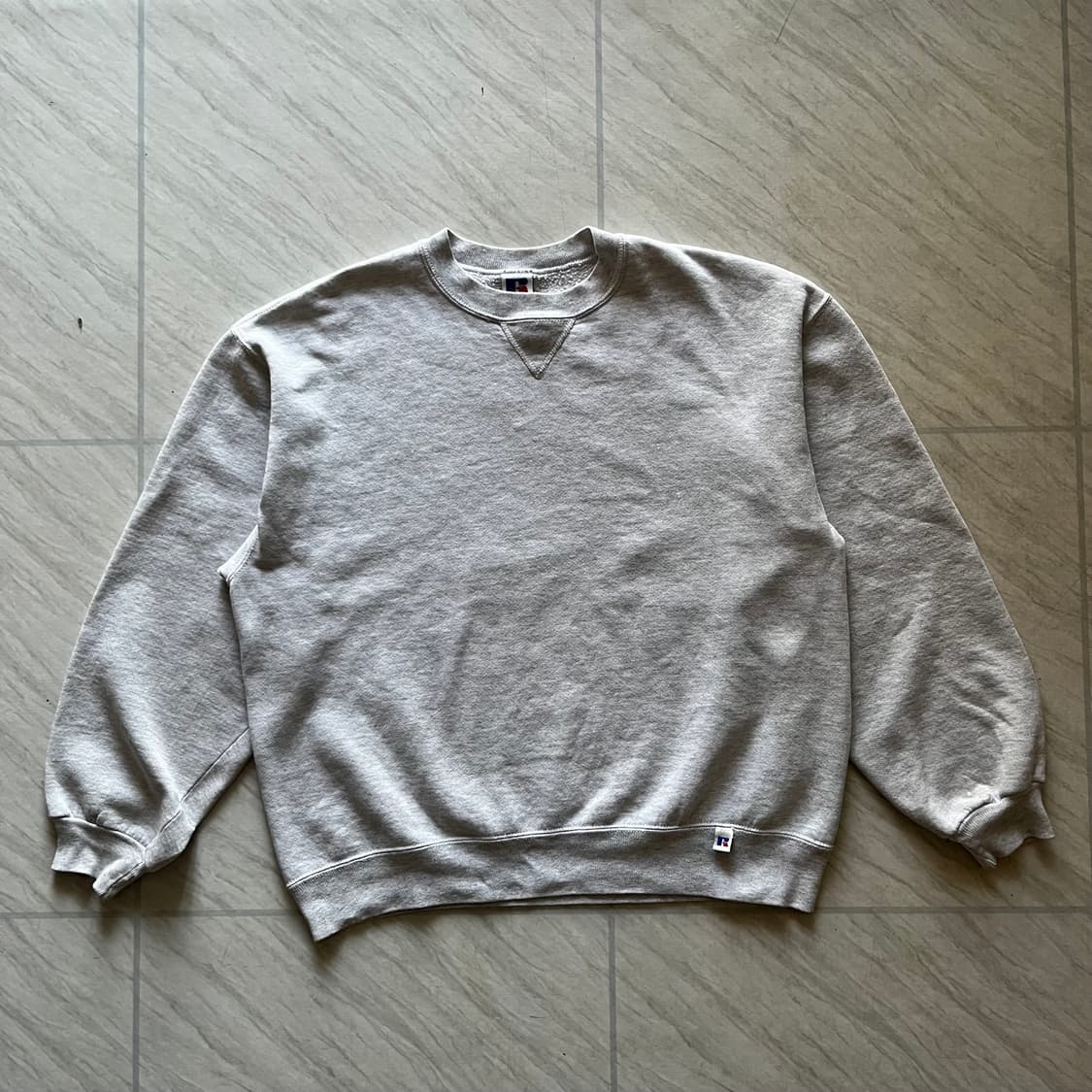 [L] USA Russell 러셀 스웻 맨투맨 그레이 상품이미지1