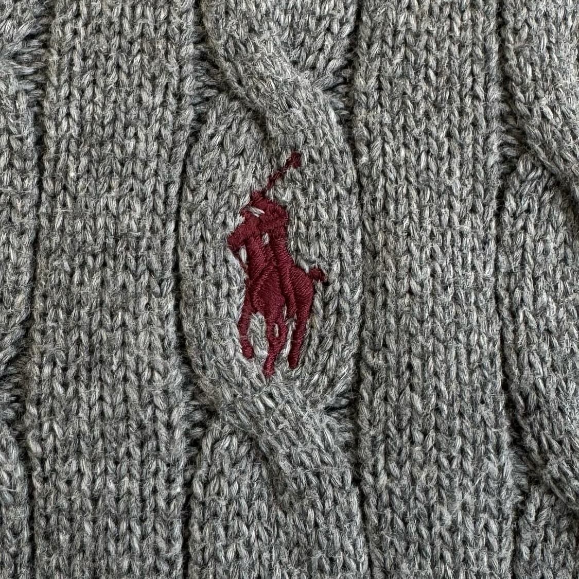 Polo  폴로 랄프로렌 Qr 신형 그레이 코튼 꽈배기 상품이미지2